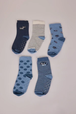 DEFACTO Baby Boy Non-Slip Sole 5-Pack Cotton Long Socks