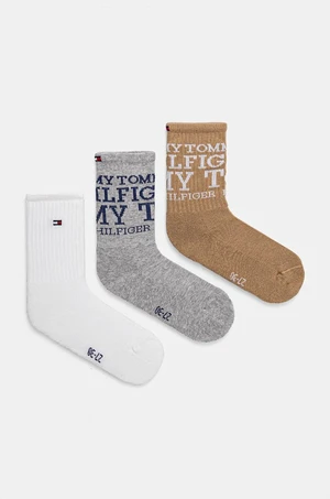 Dětské ponožky Tommy Hilfiger 3-pack hnědá barva, 701229869