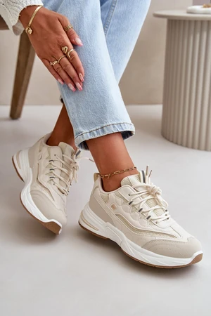 Verilisse sports sneakers made of eco-leather beige