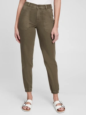 Zelené dámske nohavice organic jogger GAP