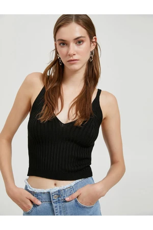 Koton Strap V-Neck Crop Knitwear Undershirt