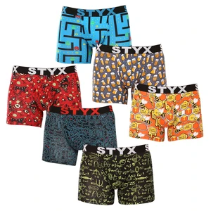 6PACK men's boxers Styx long art sports rubber multicolored