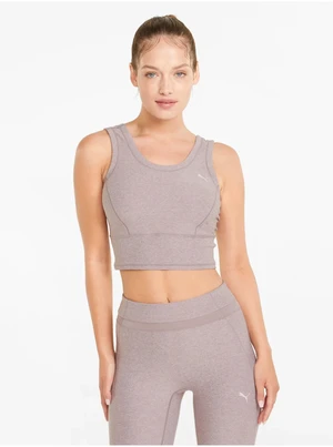 Světle fialové dámské sportovní cropped tílko Puma Studio Yogini - Dámské