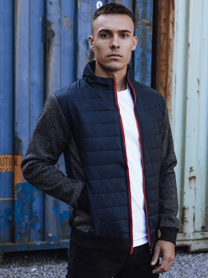 Men's transitional quilted jacket dark blue Dstreet