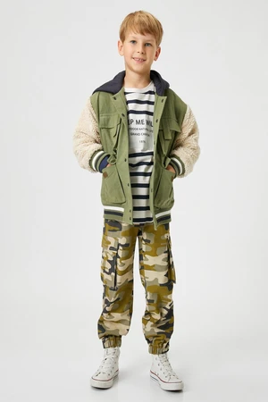 Koton Boy's Beige Patterned Jeans