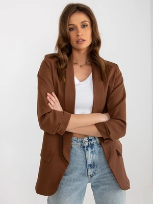 Women's dark brown lined jacket by Adela