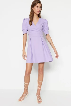 Trendyol Lilac A-Line Mini szőtt rakott szövött ruha