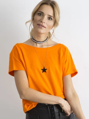 Orange T-shirt with back neckline