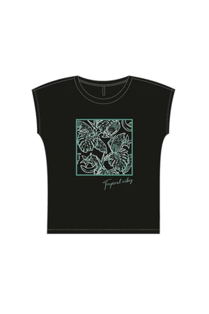 WOMEN'S T-SHIRT L-TS-4093 BLACK