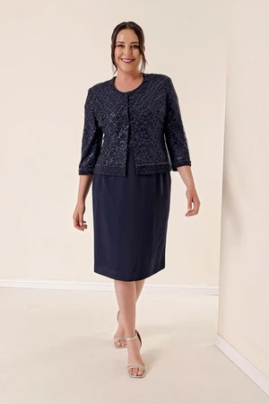 By Saygı Crepe Griter Dress Jacket Etc. Suit Navy