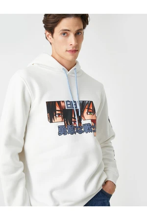 Koton Anime Printed Hoodie and Sweatshirt with Shark