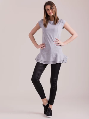 Gray tunic with layered ruffles