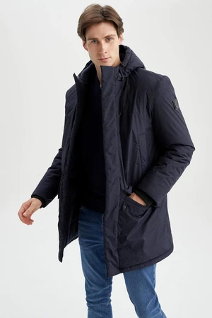 DEFACTO Slim Fit Hooded Faux Fur Lined Coat