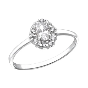 Silver Engagement Ring Luxury Princess III