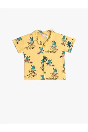 Koton Crocodile Print Shirt Short Sleeved Cotton