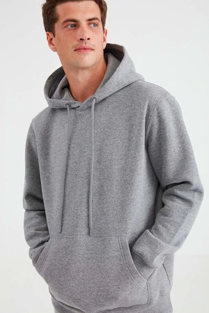 GRIMELANGE Jorge Men's Soft Fabric Hooded Corded Regular Fit Sweatshirt