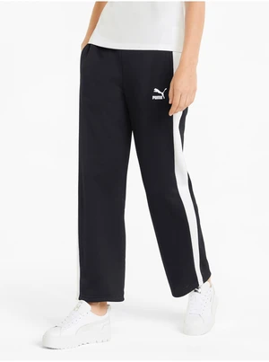 White and Black Womens Wide Sweatpants Puma - Women