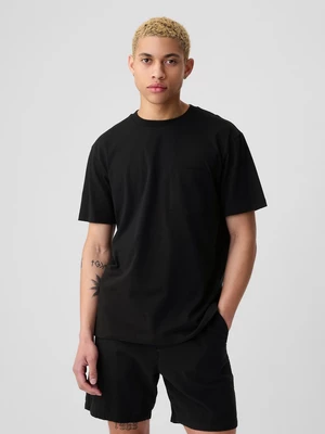 Černé pánské basic tričko s kapsičkou GAP