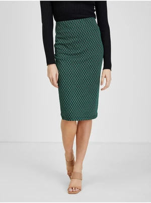 Orsay Dark Green Ladies Patterned Skirt - Women