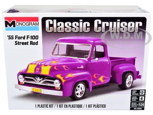 Level 4 Model Kit 1955 Ford F-100 Street Rod Pickup Truck "Classic Cruiser" 1/24 Scale Model by Revell