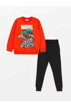 LC Waikiki Boys' Crew Neck Marvel Printed Long Sleeve Sweatshirt And Sweatpants