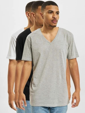 3-pack t-shirt black/white/gray melange