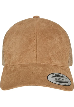 Suede Leather Trucker Cap khaki