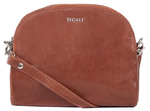 SEGALI Dámská kožená crossbody kabelka 12 Cognac