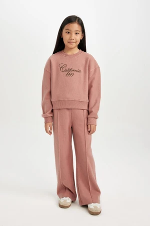 DEFACTO Girl's Wide Leg Wide Leg Elastic Waist Tracksuit Bottom