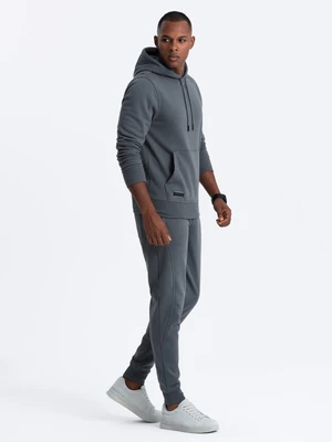 Ombre BASIC men's cotton tracksuit set kangaroo sweatshirt + joggers