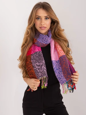 Women's colorful scarf with fringes