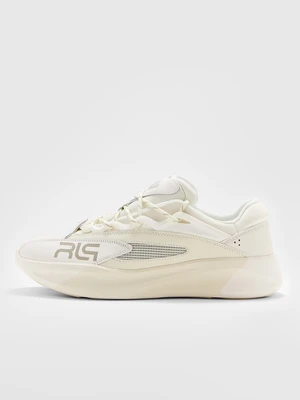 Kožené boty lifestyle sneakers RL9 LUX unisex 4F x Robert Lewandowski - krémové