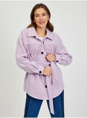 Light Purple Shirt Winter Jacket with Fringe ORSAY - Women