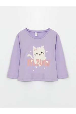 LC Waikiki Crew Neck Long Sleeve Printed Baby Girl T-Shirt