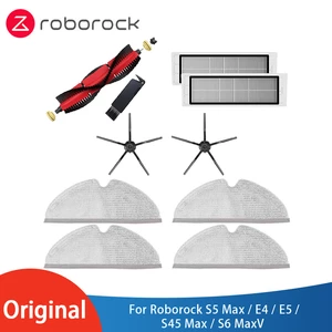 Original Roborock S5 Max / E4 / E5 / S45 Max / S6 MaxV Detachable Main Brush Silicon Side Brush Washable Filter Accessories