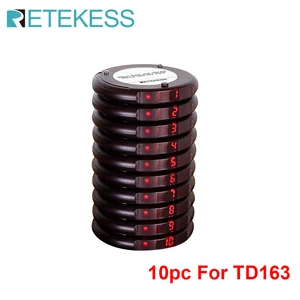 Retekess 10Pcs Coaster Pager Receivers For TD163 Restaurant Wireless Calling System Coffee Shop Church Clinic Beauty Salon