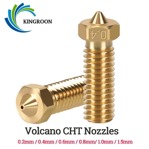 New Clone CHT Volcano Nozzle 0.4mm 0.6mm Brass Nozzles High Flow Three-eyes Print Head For Ender 3 1.75mm 3D Printer Accessories