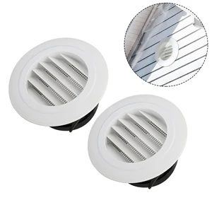 Vents Louver Achieve Fresh Air Flow with 4IN Round Air Soffit Vents Louver Grille Covers (2pcs) and Built in Fly Net