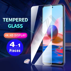 1-4Pcs Glass for Redmi 10X 5G tempered glass redmi note 10 10S 9 pro Max 9S 9T 8 8T 7 7S phone screen protector protective film