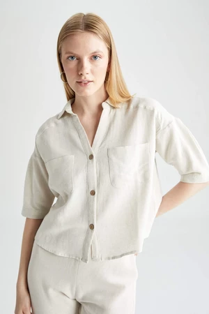 DEFACTO Crop Short Sleeve Shirt