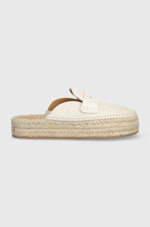 Pantofle JW Anderson Loafer Espadrillas dámské, béžová barva, na platformě, ANW42005C