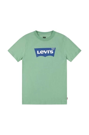 Dětské tričko Levi's zelená barva, s potiskem