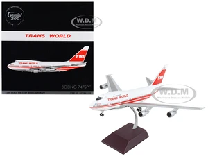 Boeing 747SP Commercial Aircraft "TWA (Trans World Airlines)" White with Red Stripes and Tail "Gemini 200" Series 1/200 Diecast Model Airplane by Gem