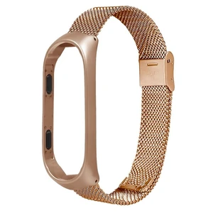 Zlatý kovový náramok pre Xiaomi MiBand 3 a 4, Milanese Loop