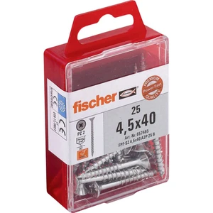 Fischer  657465 skrutka do dreva 4.5 mm 45 mm krížová dražka Pozidriv     glavanizované zinkom 25 ks