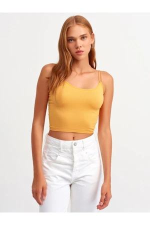 Dilvin Women's Orange Elastic Crop Top - orange