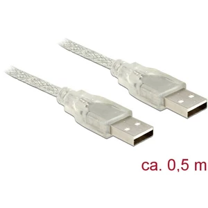 Delock #####USB-Kabel USB 2.0 #####USB-A Stecker, #####USB-A Stecker 50.00 cm priehľadná s feritovým jadrom