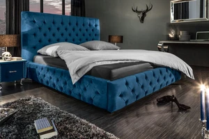 Chesterfield posteľ PALLAS 160 Dekorhome Modrá