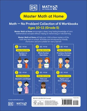 Math â No Problem! Collection of 6 Workbooks, Grade 5 Ages 10-11