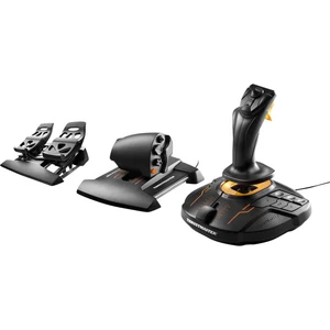 Thrustmaster T16000M FCS Flight Pack joystick k leteckému simulátore USB PC čierna vr. pedálov, vr. posuvných regulátoro